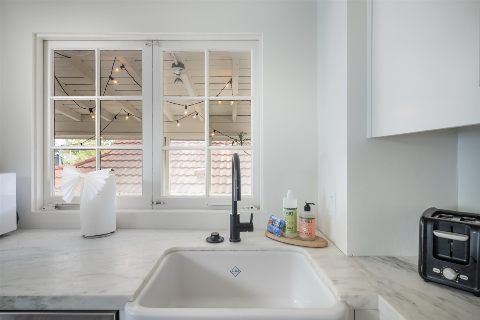 Farmhouse sink and window
